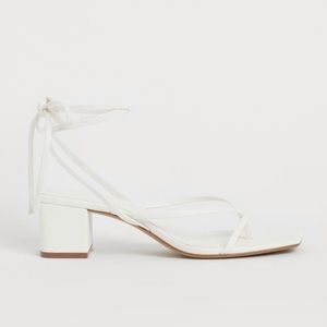 White tie heels/sandals